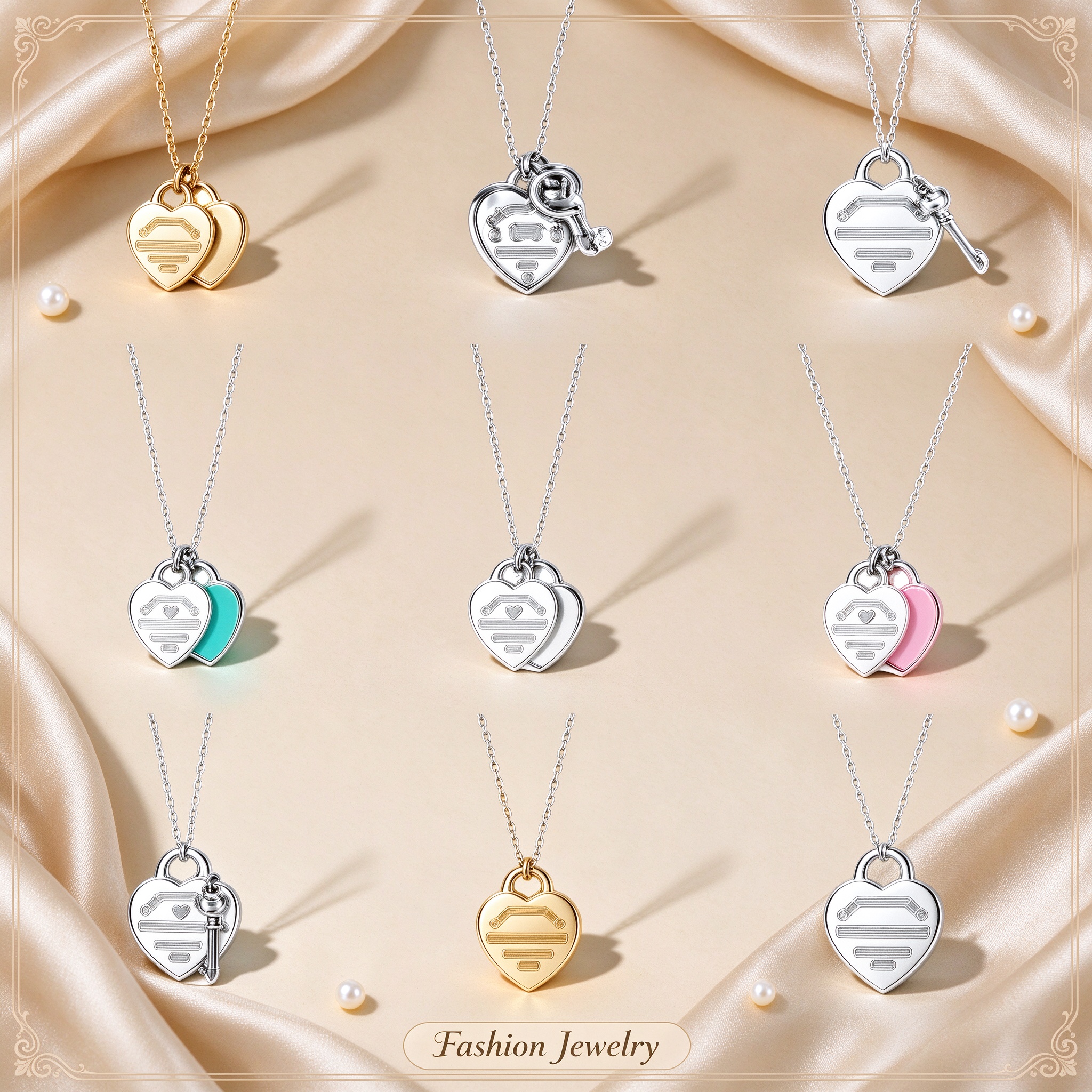 Designer Heart Necklace For Women 925 Sterling Silver Pendant Chain Charm Luxury Jewelry Valentine's Day Gift With Box