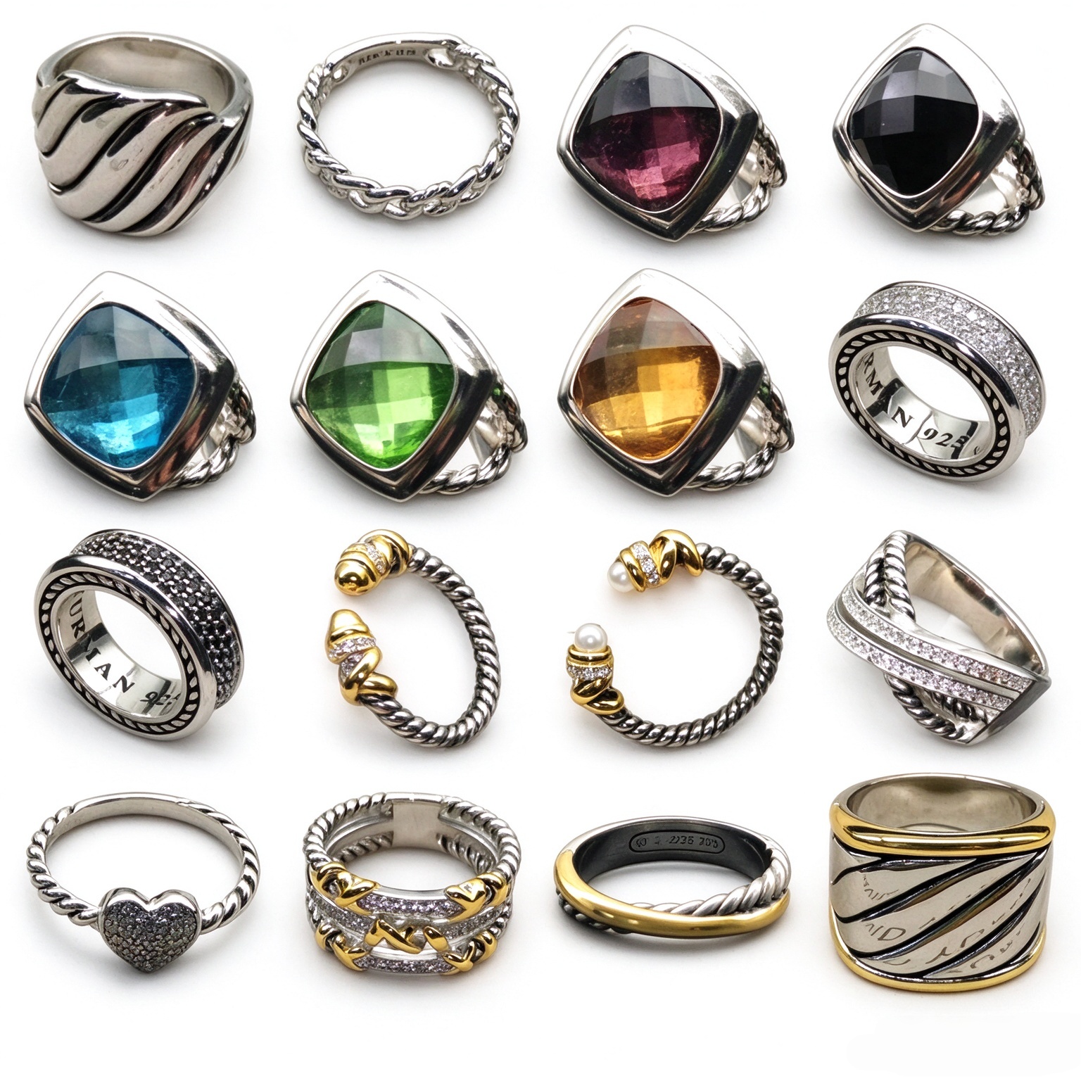 2026 925 Sterling Silver Christmas New Jewelry Retro Ring Couple Trend Fashion Simple Spiral Design Colored Crystal Ring for Men and Women To Wear J