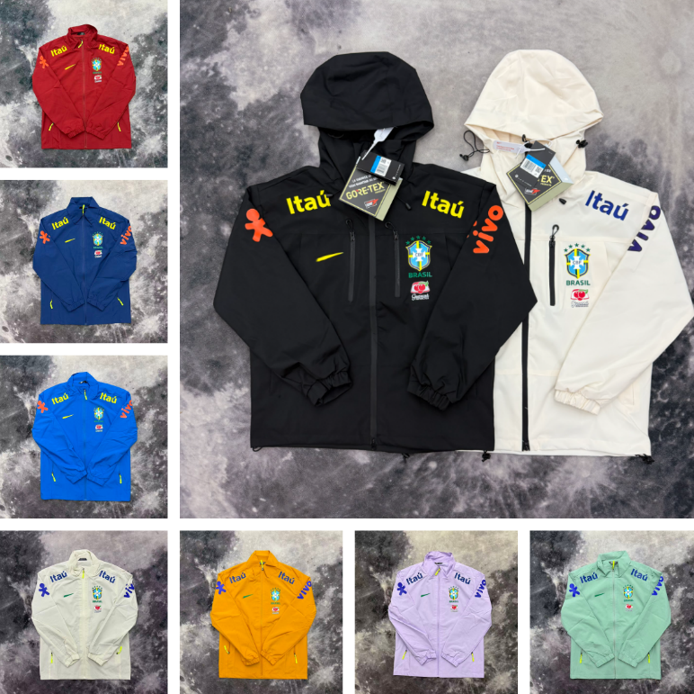 Men Brazil Jacket Designer Mens Brazilian Club Training Jacket Windbreaker Mens Womens Jacket Homme Jacket Veste Windproof Hooded Stylish Outerwear