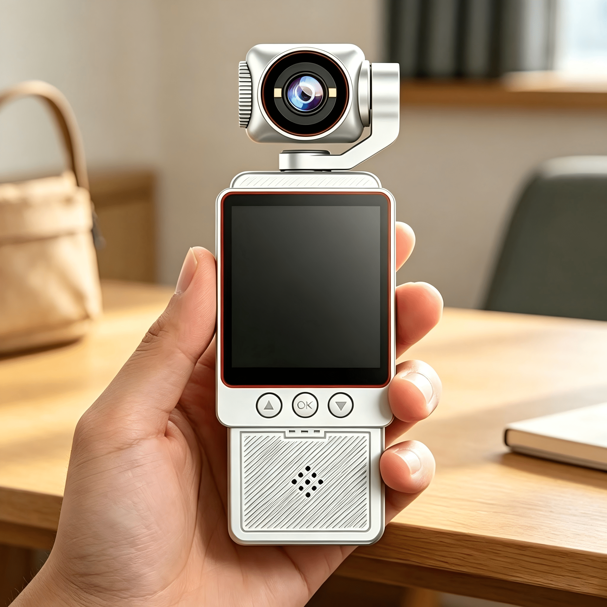 1080P HD Pocket Camera, Built-in 1000mAh Battery, Fill Light, 360° Manually Rotatable Lens, Motion Stabilization, Night Vision, for Cycling, Hiking,