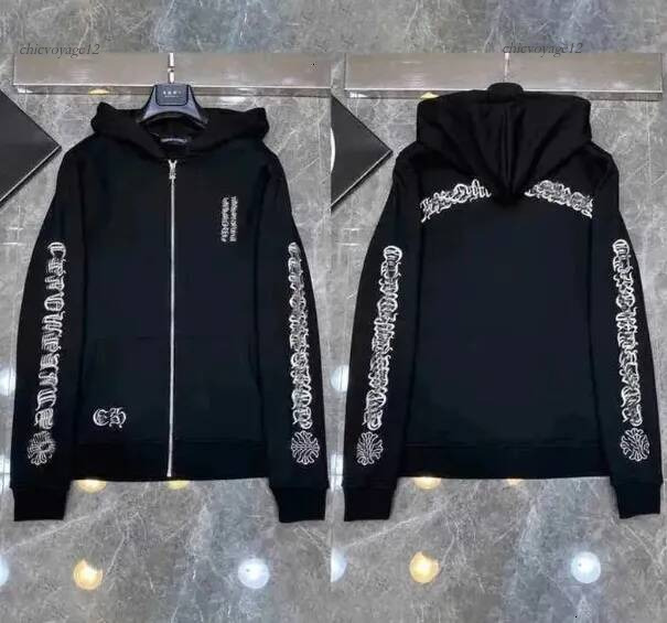 Chromed Hoodie Heartlyness Chrome Designer Hoodie Long Tshirt Pullover Sanskrit Cross Printed Hooded Sweatshirts Cardigan Zip Up chrome haarts Jacke