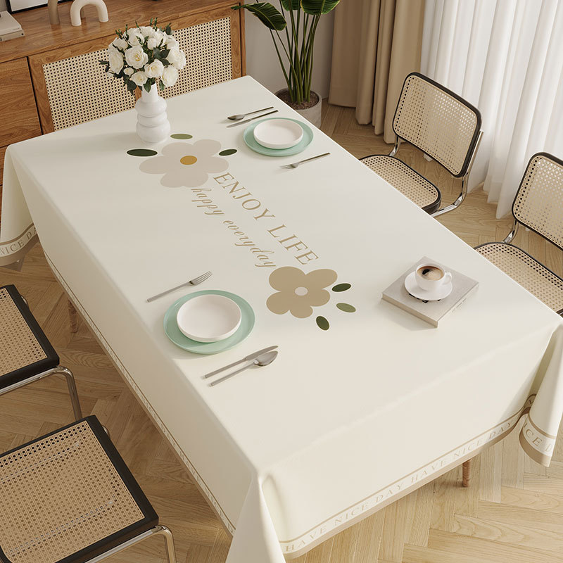 Nappe rectangulaire en PVC personnalisée, Style minimaliste frais, étanche à l'huile et sans entretien, YL-39260