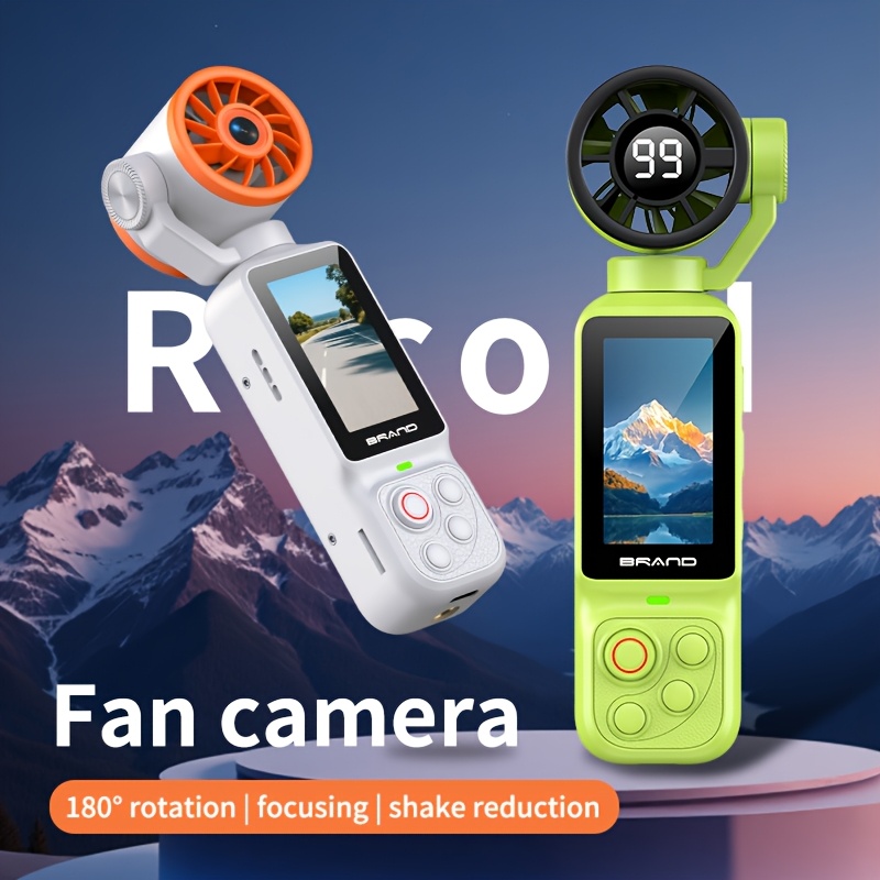 Caméra d'action portable FanUltra HD 2 en 1, stabilisation d'image intégrée, caméscope sans installation