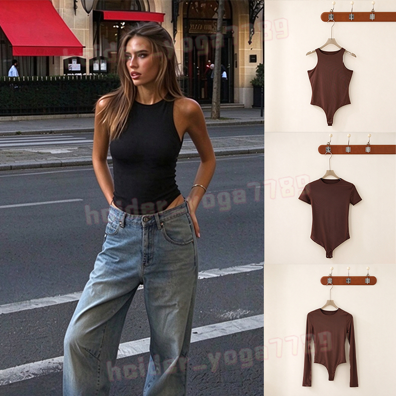 Women Bodysuit Underwear Sexy Hot Top Designer Sexy Bodysuit Shapewear Top T-Shirt Short Sleeve Stretch Slim For Women Yoga Gym Beach Party Classic