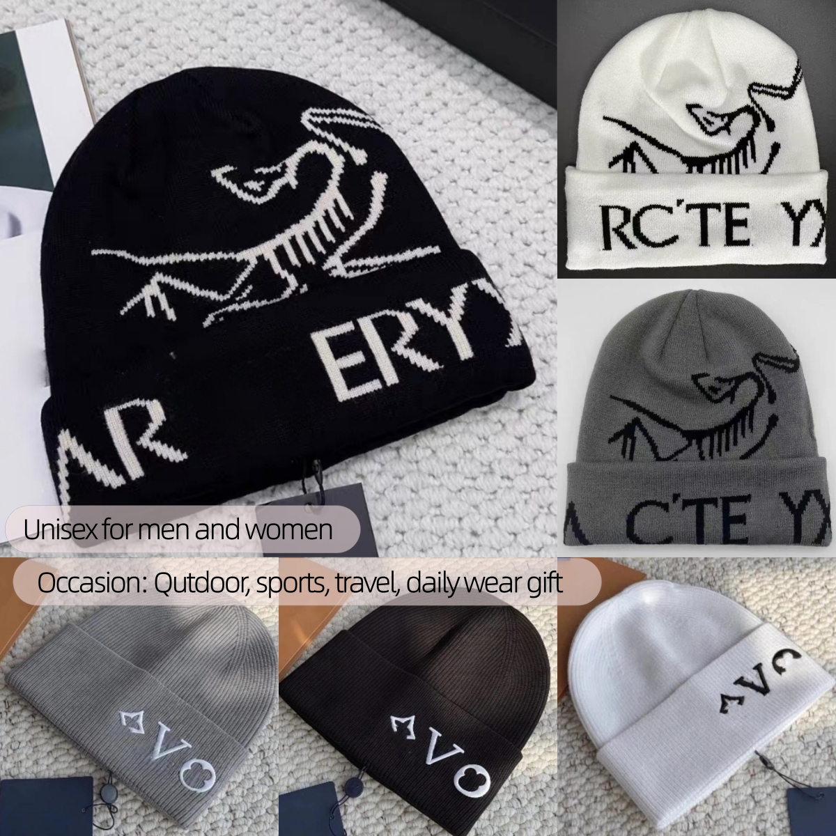 Premium Designer Knit Beanies for Men & Women, Trendy Winter Thermal Hats, Soft Plaid Skull Cap Warm Ski Bonnet, High Quality Fashion Headwear US Lo