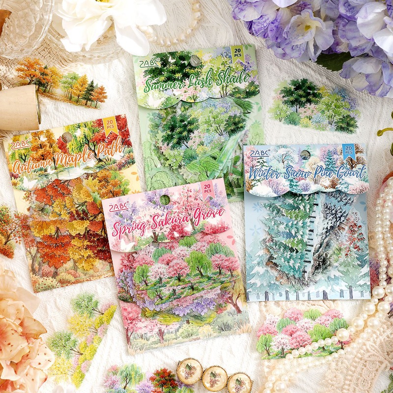 20Pcsset Mori Four Hour Hand Account Sticker Hand Account Sticker Waterproof Sticker Pet Hand Account Material