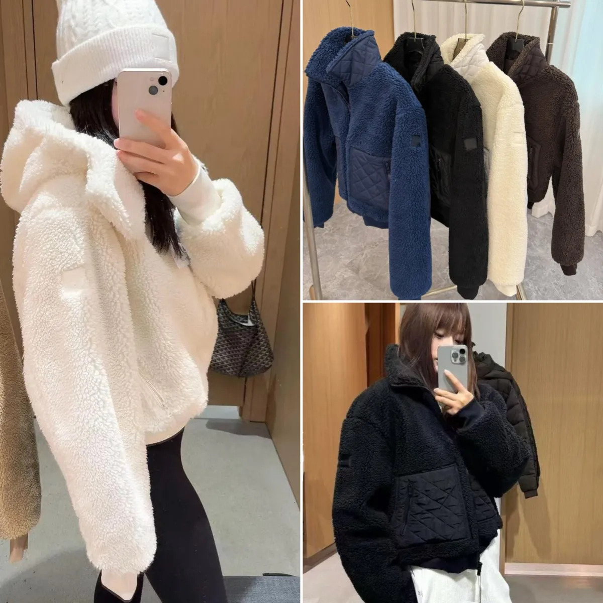 Fall women men set jacket Lamb Wool Hair alolynessities set Jackets Coats Zipper Thick Coat Tops Hoodie alolynessities women Clothes set Jacket Long