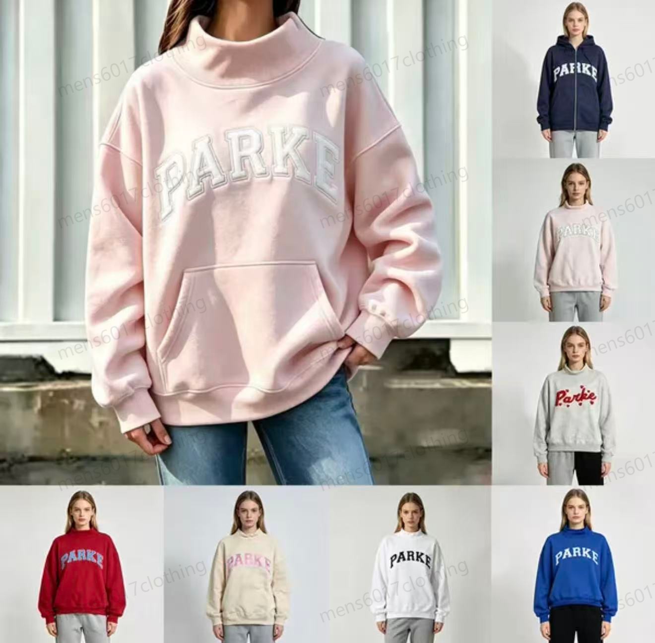 designer parke mens hoodie sweatshirt womens mockneck pure cotton spring autumn outdoor casual hoodies daily outfit woman loose fit sweatshirts desi
