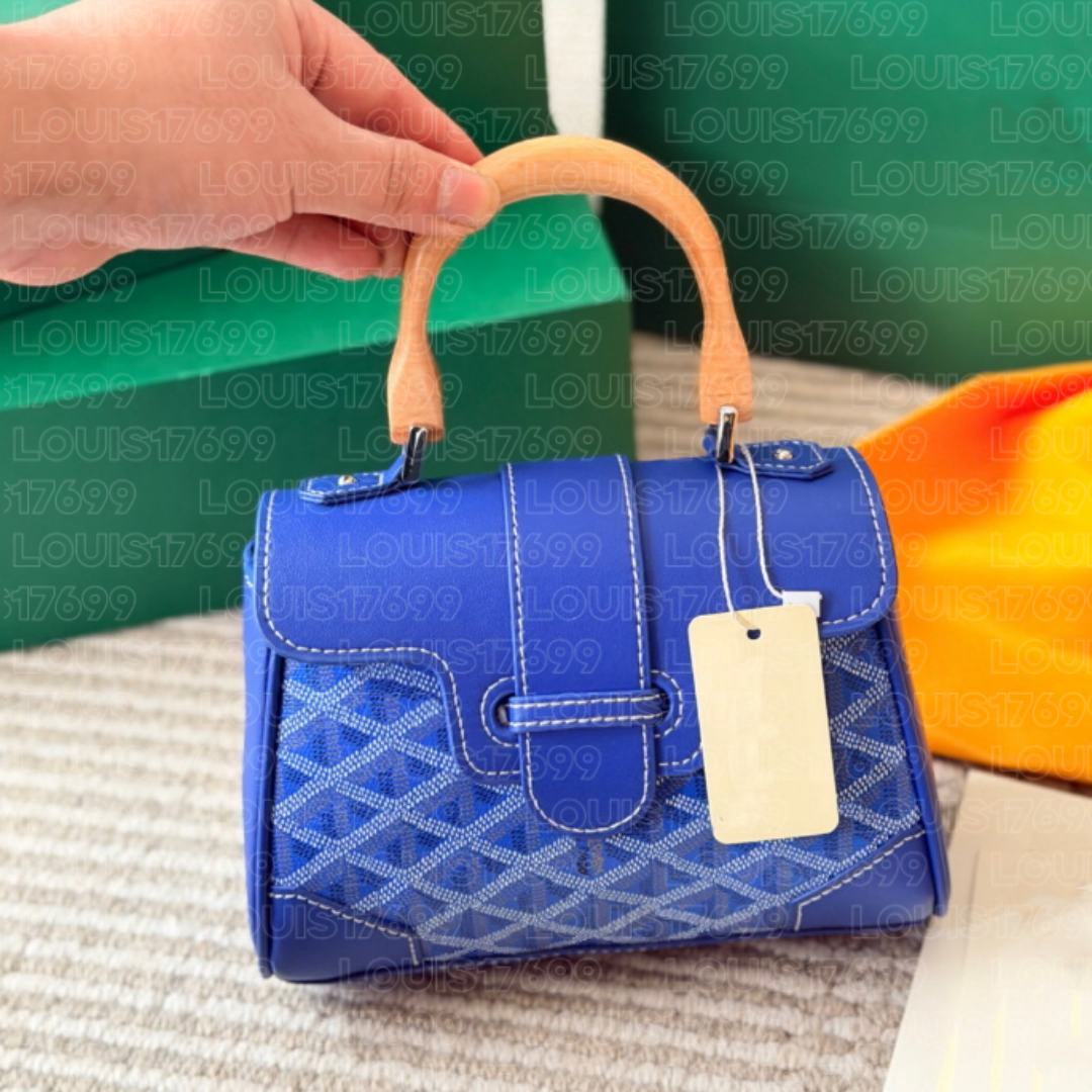 designer Women Saigon Mini Handbag Wooden Top Handle Satchel Bag Retro Print Flap Crossbody Purse Ladies PU Leather Shoulder Messenger Bag Shopping