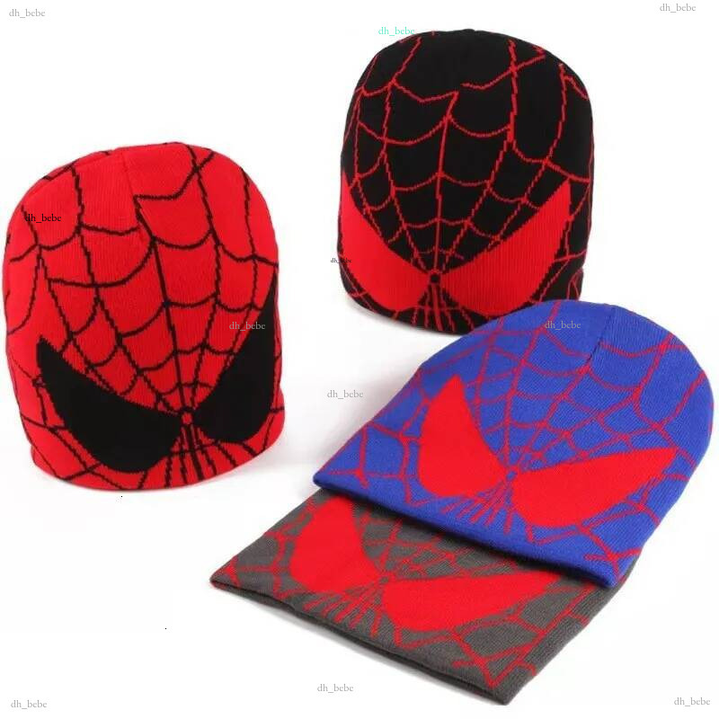 Nouveau dessin animé araignée brodé chapeau hommes hiver automne chaud tricoté Bonnet casquette doux laine bonnets casquettes garçons cadeaux J26