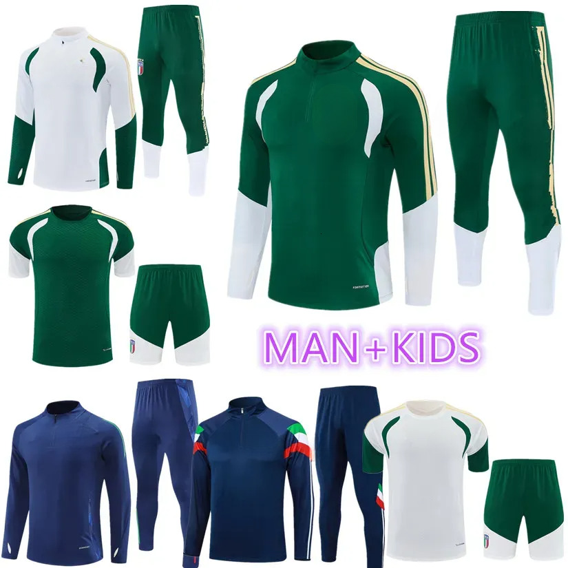26 27 italys Men's Kit Soccer Tracksuits Survetement 2026 2027 Italia RETEGUI RASPADORI VERRATTI Half Zipper Training Veste maillot de Foot Foo
