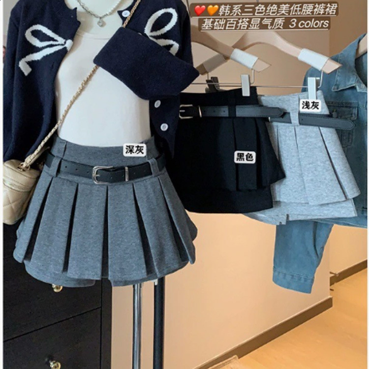 Y2k – ensemble tricoté Sexy 2 pièces pour femmes, jupes de rue coréennes douces, costume femme, épaules dénudées, pull, Mini jupe pantalon, 24082