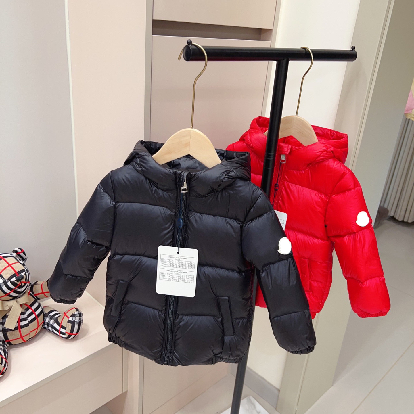 Kids Hooded Puffer Jacket Zip Up Thick Warm Winter Coat Toddler Boys Girls Solid Color Outerwear