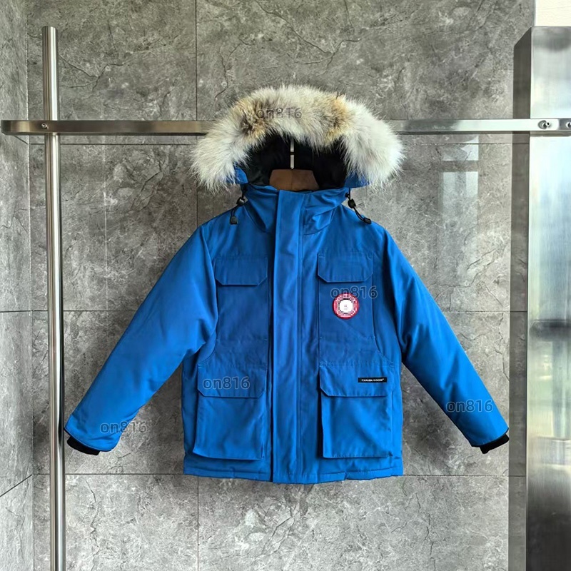 Kids Winter wolf hair Parka Boys Girls High Quality Faux Fur Hood Thick Warm Windproof Snow Jacket Multi Pockets Casual Daily Outdoor Children Outer