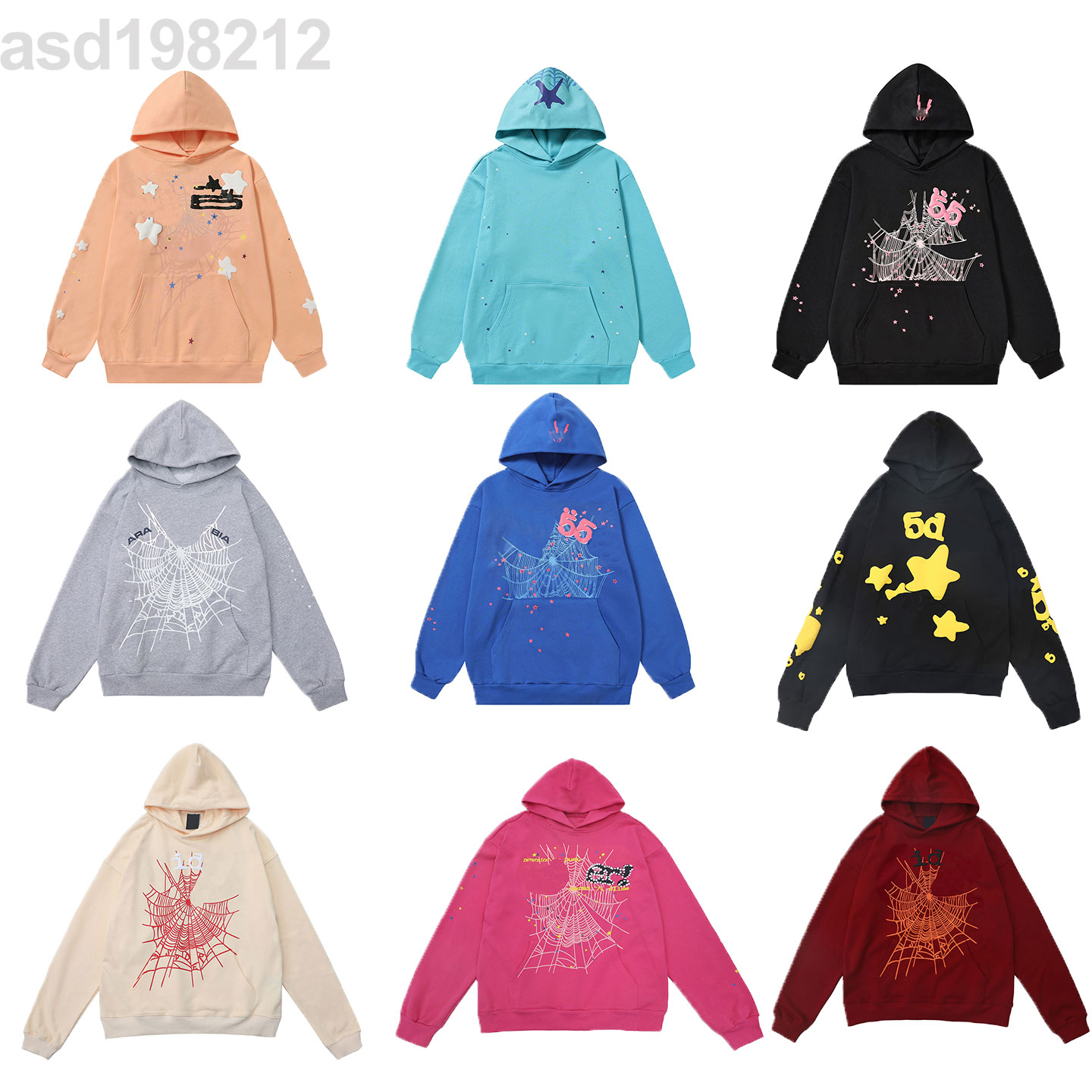 designer hoodies mens pants fashion hoodie and hight quality pants Stree puff print web hoodies Loose skin-friendly tracksuits Thick and pure cotton