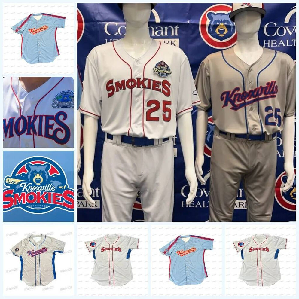 N37 Knoxville Smokies 2024 Baseball Jersey Christmas Gift 100% Stitched White Embroidered Letter Design Custom Name Any Number Men Women Youth