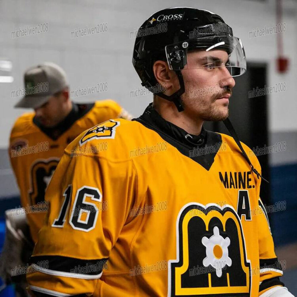Mt8 Personalized Custom ECHL Maine Mariners 2025-26 Third Hockey Jersey Embroidered Letter Number Design Polyester Retro Classic Sportswear Women Yo