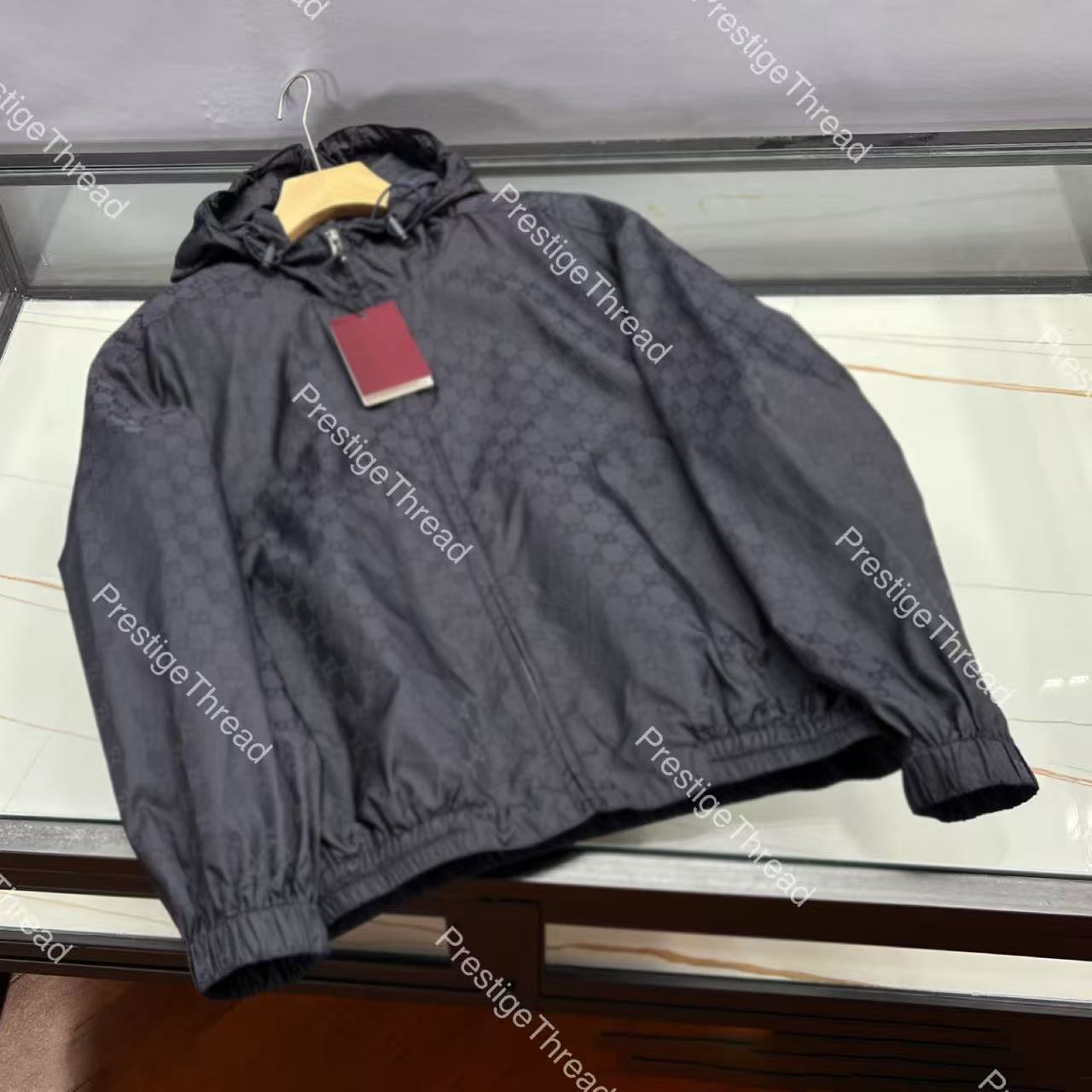 2026 FW Fall/Winter New Designer Men's Jackets Silk-Poly Blend Monogram Full-Print Hooded Coat