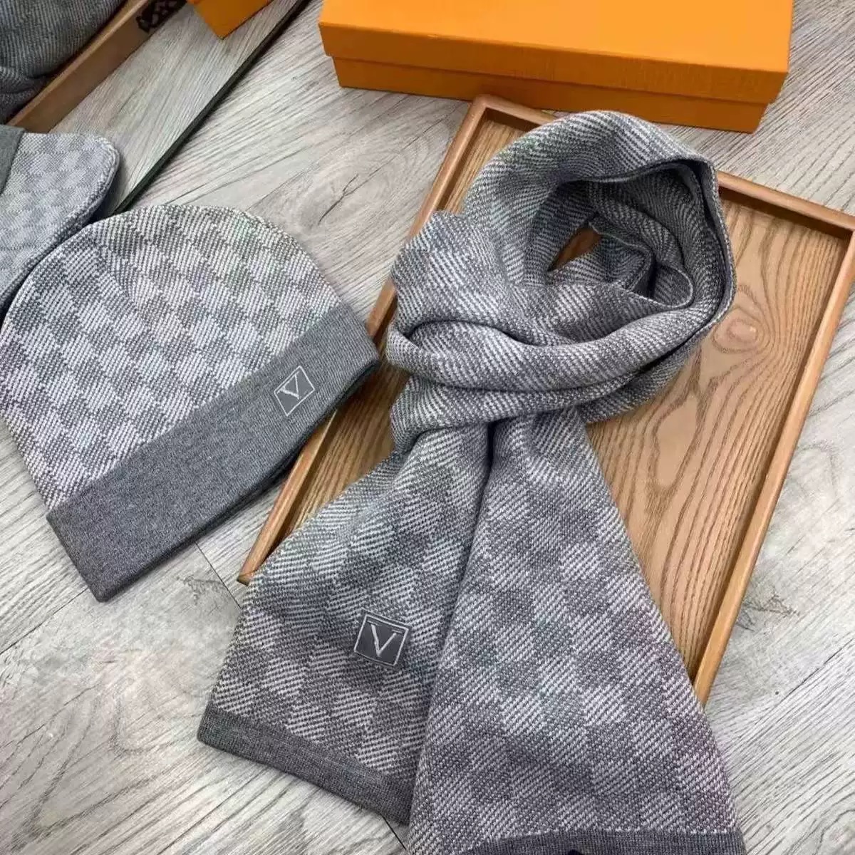 Designer sjaal voor dames mutsensets Grote letters sjaals Set jacquard geweven kasjmier herfst en winter dames warm heren comfortabel aanvoelend sen
