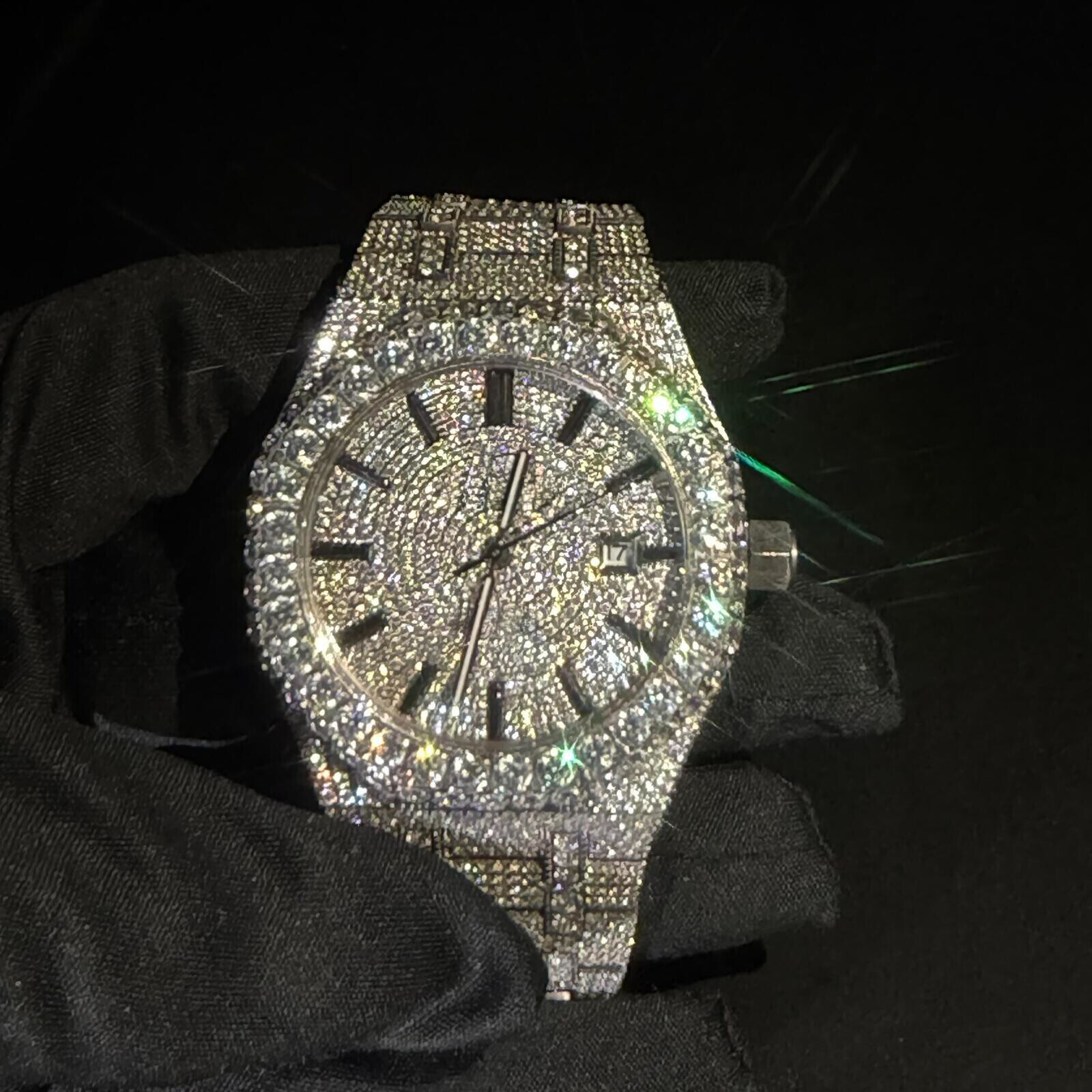GRA Certified Advanced customizationVVS Top Quality Automatic Hip hop Handmade Mechanical Stainless Designer Men Moissanite Pass test Watches iced o