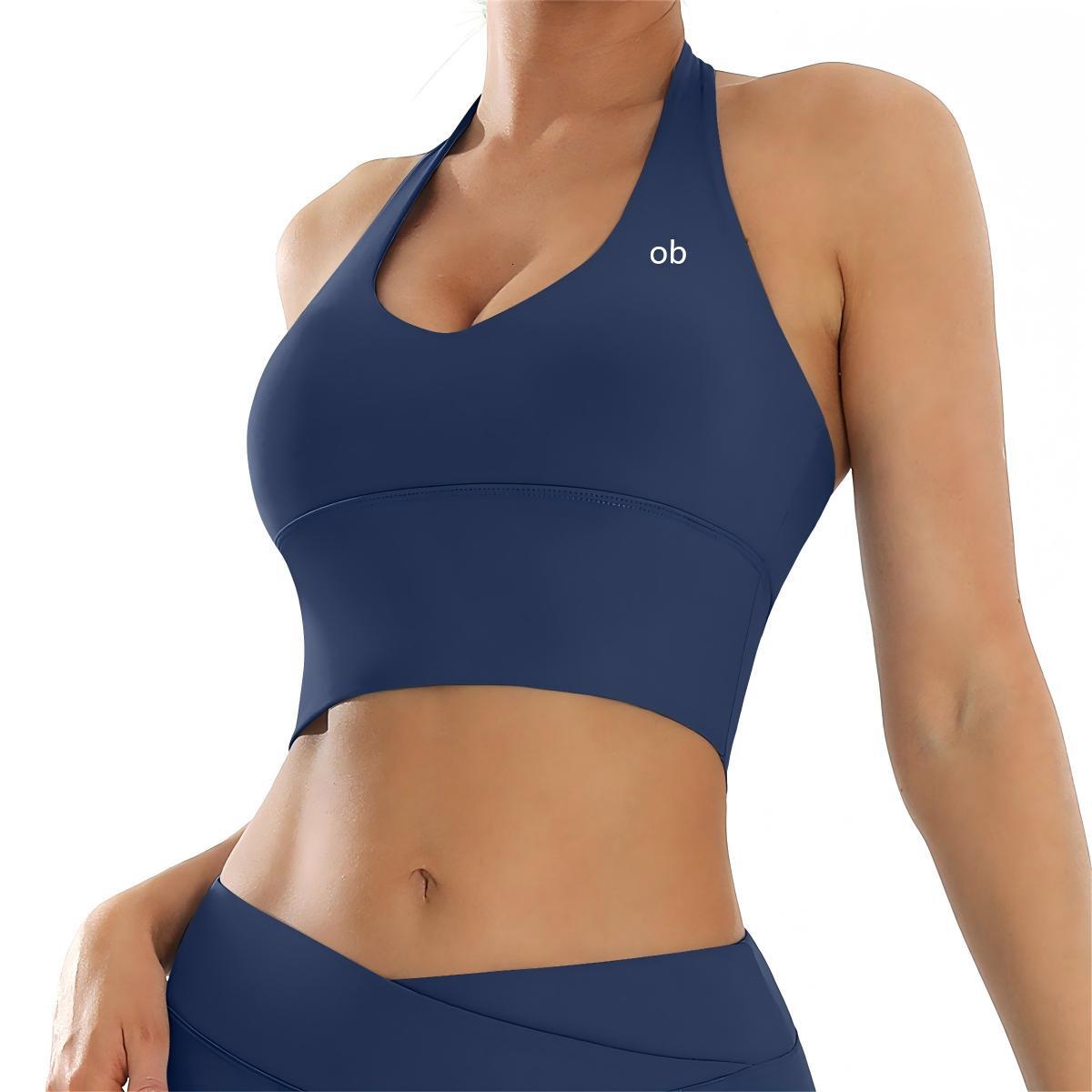 Breathable neck-wrap style women's yoga bra outdoor sports, European-style sports bra, summer anti-shock fitness top for wom 26L0928