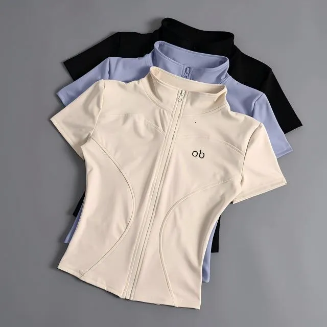 2026 Summer New Style Short-Sleeved T-Strap Fitness Clothing for Women, Cycling Suit, Outdoor Sports, Yoga Training Top 26Y0817