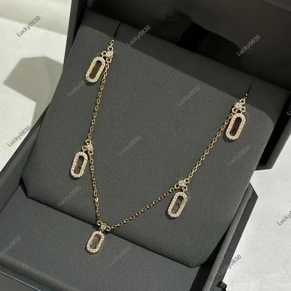 Mesikaa Messikaas Jewellery Designer For Woman Luxury High Version Three Diamond Sliding Necklace Fashionable And Personalized Hollow Dynamic Full