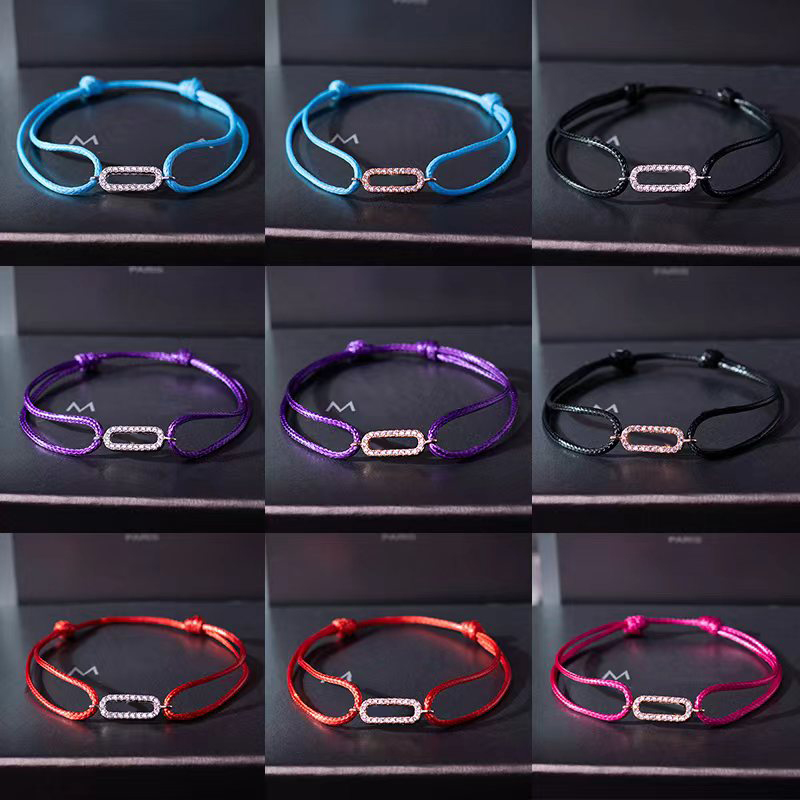 Nouvelle marque M Bracelet unique diamant extensible en cuir corde bracelet à breloques de haute qualité en or 18 carats bijoux de luxe pour homm