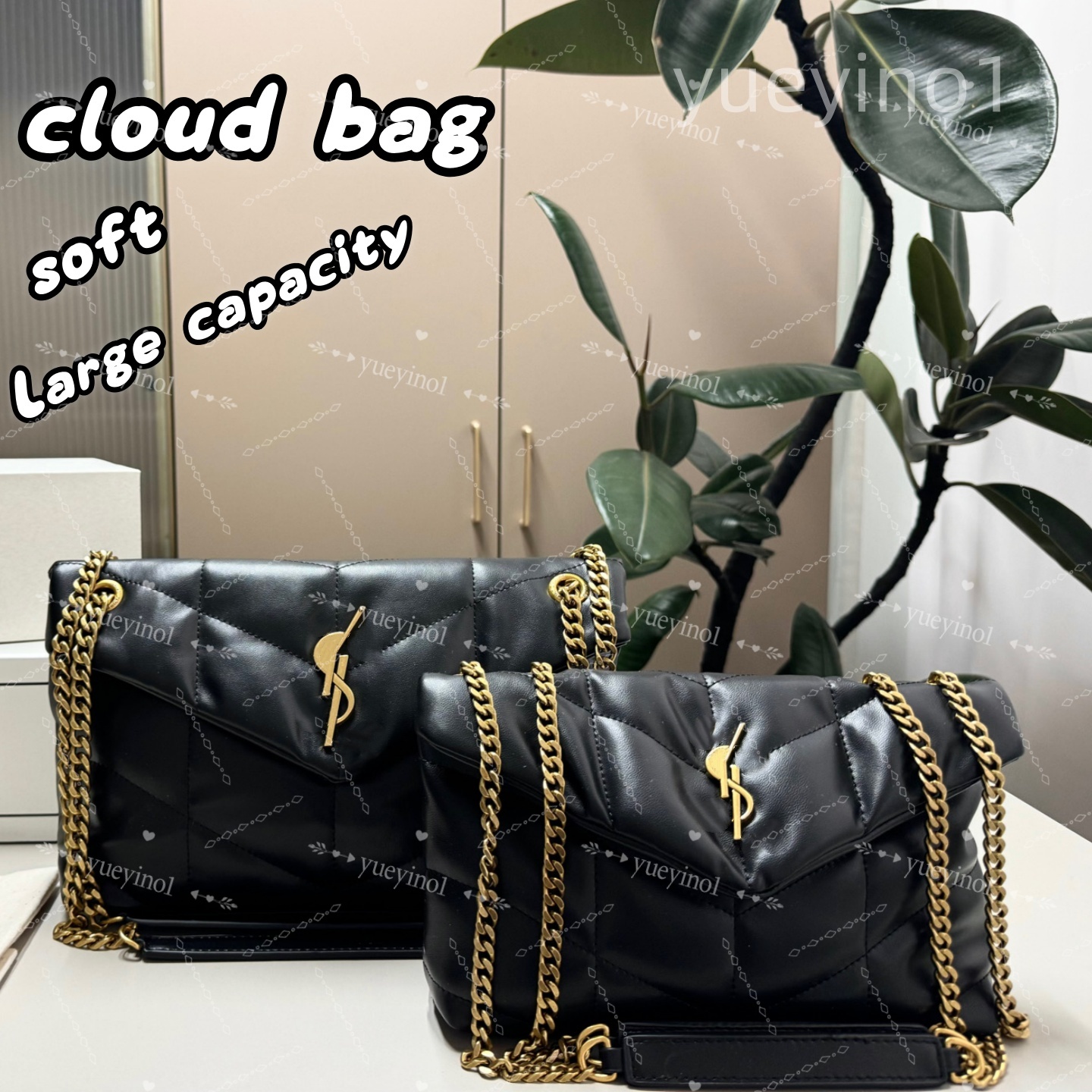 Vintage Classic Women's Soft Quilted Leather Flip Bag with Chain Single Shoulder Crossbody Bag Daily Use Large Capacity Commuter