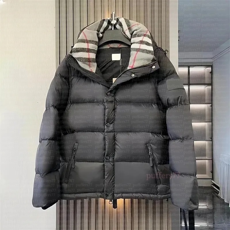 mens doudoune Jacket Hooded Coat Designer plaid Puffer Jackets Down Parkas Waterproof Tech Veste Autumn Winter For Male Windbreaker Letter Black Out