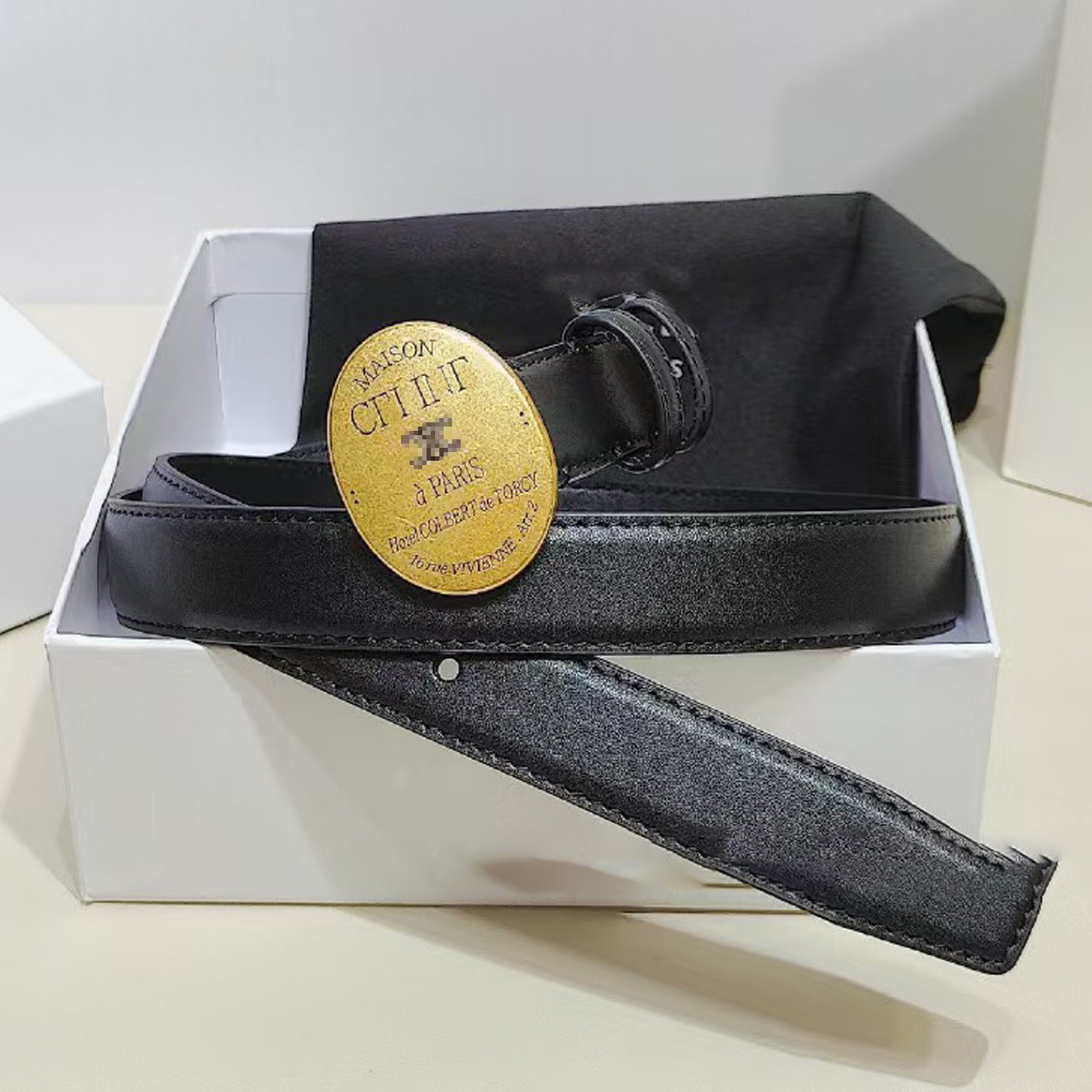 High quality Black Belt For Woman luxury designer C Arc de Triomphes Belt With Box