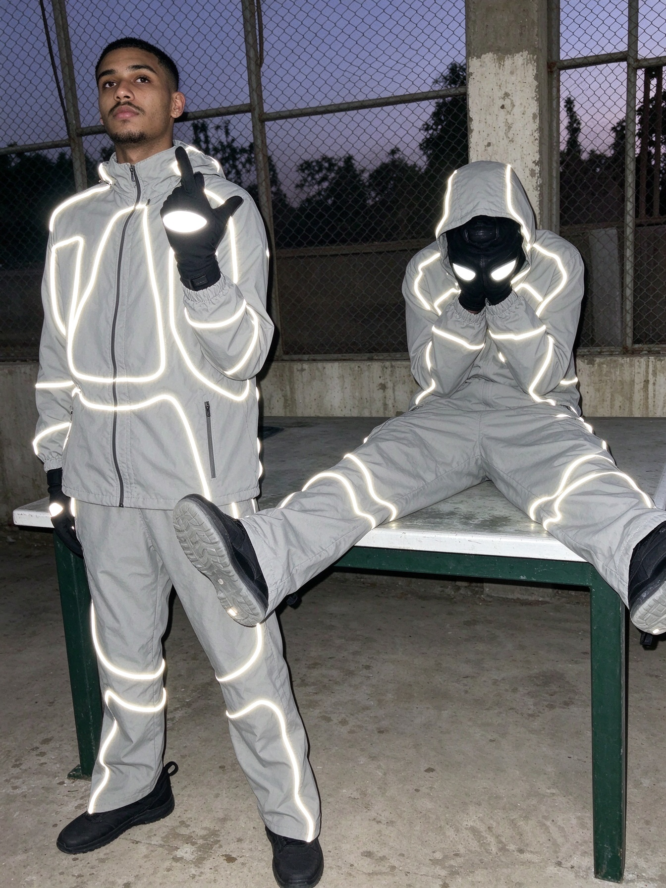 Ensemble de vestes pour hommes co-marqués de créateurs Streetwear Couple imprimé réfléchissant, coupe ample, vêtements d'extérieur décontractés o