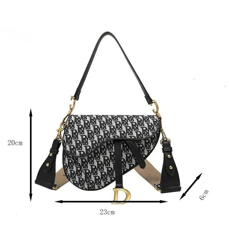 handbag saddle womens crossbody shoulder bag classic print leather solid color black designer bags de86 11 9