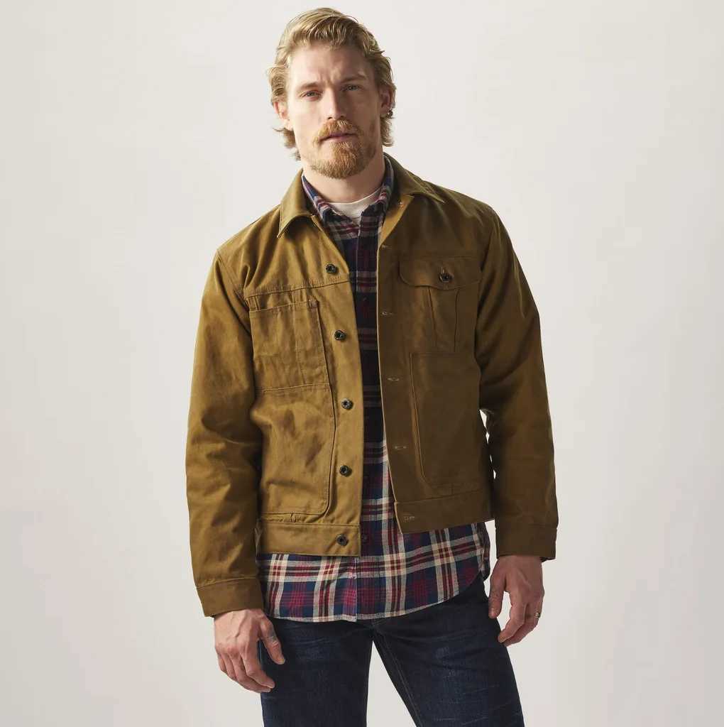 American Tooling Cruiser Jacket Long Sleeve Button Men's Spring and Autumn Lapel Retro Multi-Pocket Oil Wax Canvas Jacket C260927