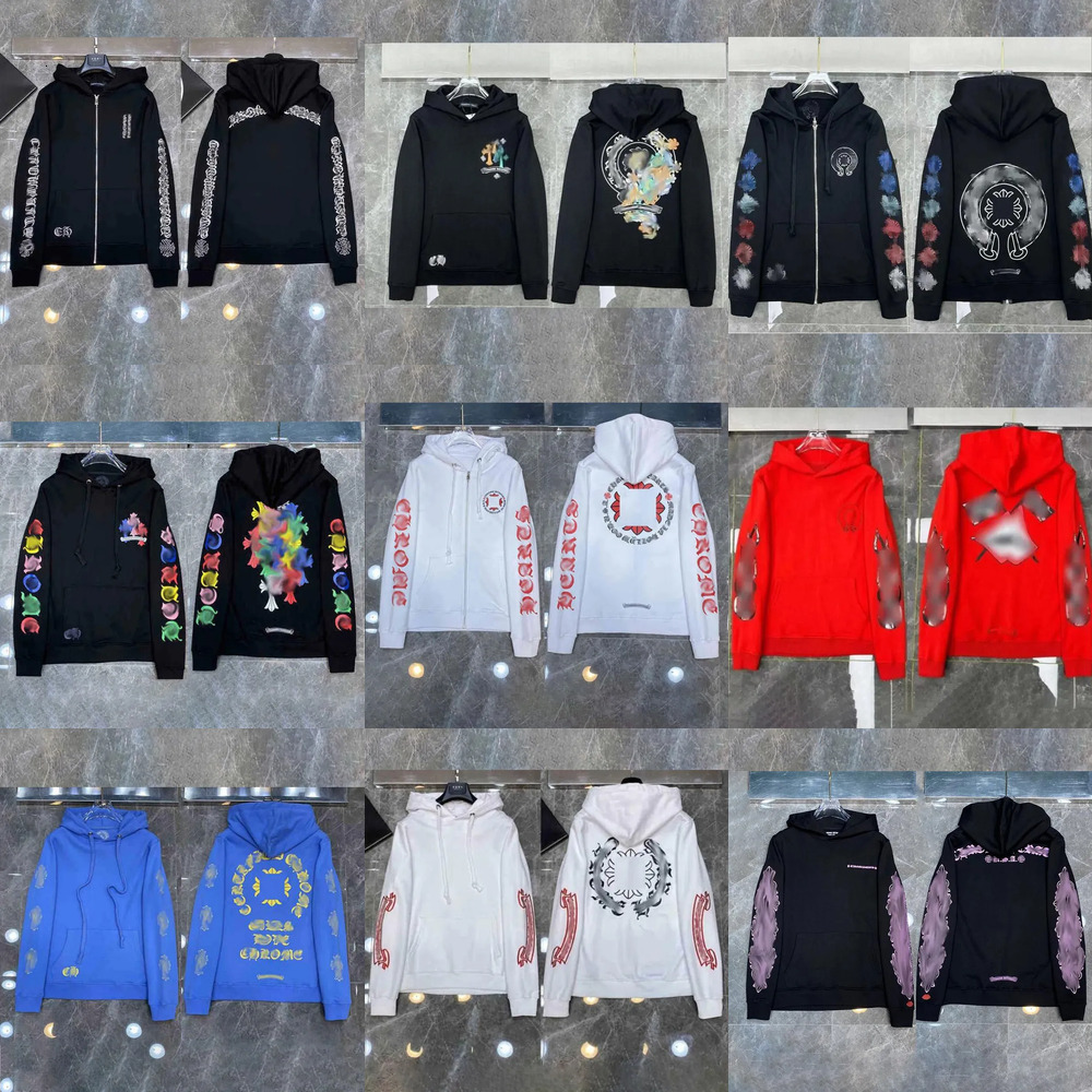 Chrome Hoodie High quality Designer Colorful Sweatshirts Hip Hop Running Zipper Jacket Pullover Hooded Longsleeve Cardigan Loose Man Pure Cotton Chr