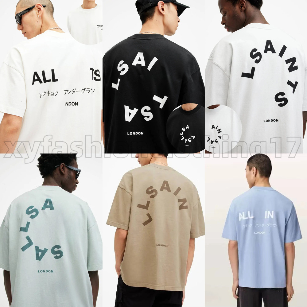 All Saint 2026 Summer Men's Designer T Shirt Luxury Organic Cotton Loose Fit Unisex Tee London Underground Print Short Sleeve Fashion 43