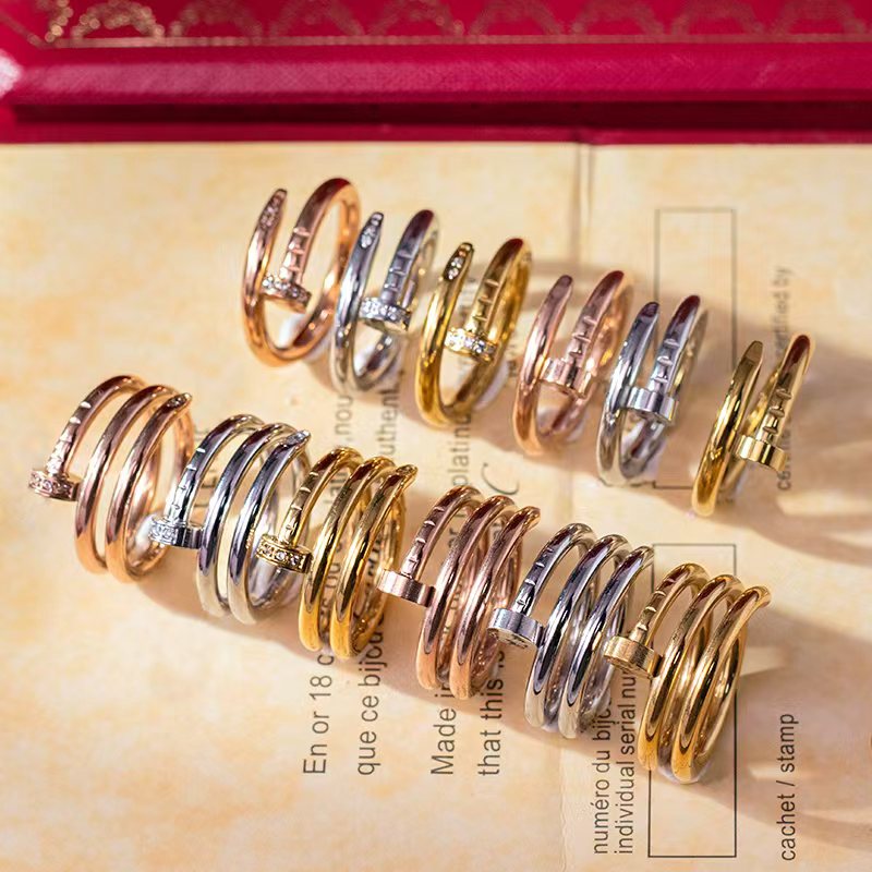 Fashion Couple Love Ring Designer Brand Classic Personalized Design Nail Ring 316L Stainless steel Wedding Diamond Ring For Women And Men Jewelry