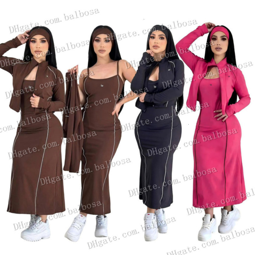 Robes de sport de créateurs Femmes Deux Pièces Robe Ensemble Nouvelle Mode Slim Sexy One Piece Costume Professionnel Sport Fitness Wear Tennis Ju