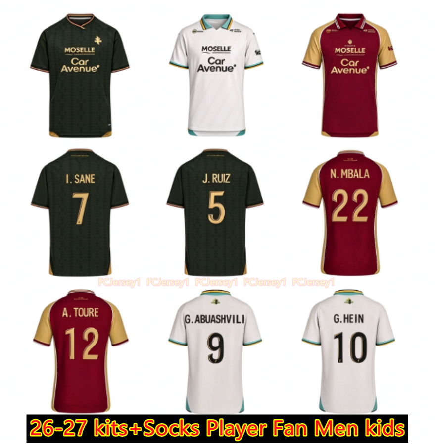 26 27 METZ FC Soccer Jerseys 2026 2027 I.SANE P. A.DIALLO RED BLUE BOULAYA DIALLO CENTONZE BRONN VAGNER maillot de foot retro 2003 2004 FOOTBALL SHI
