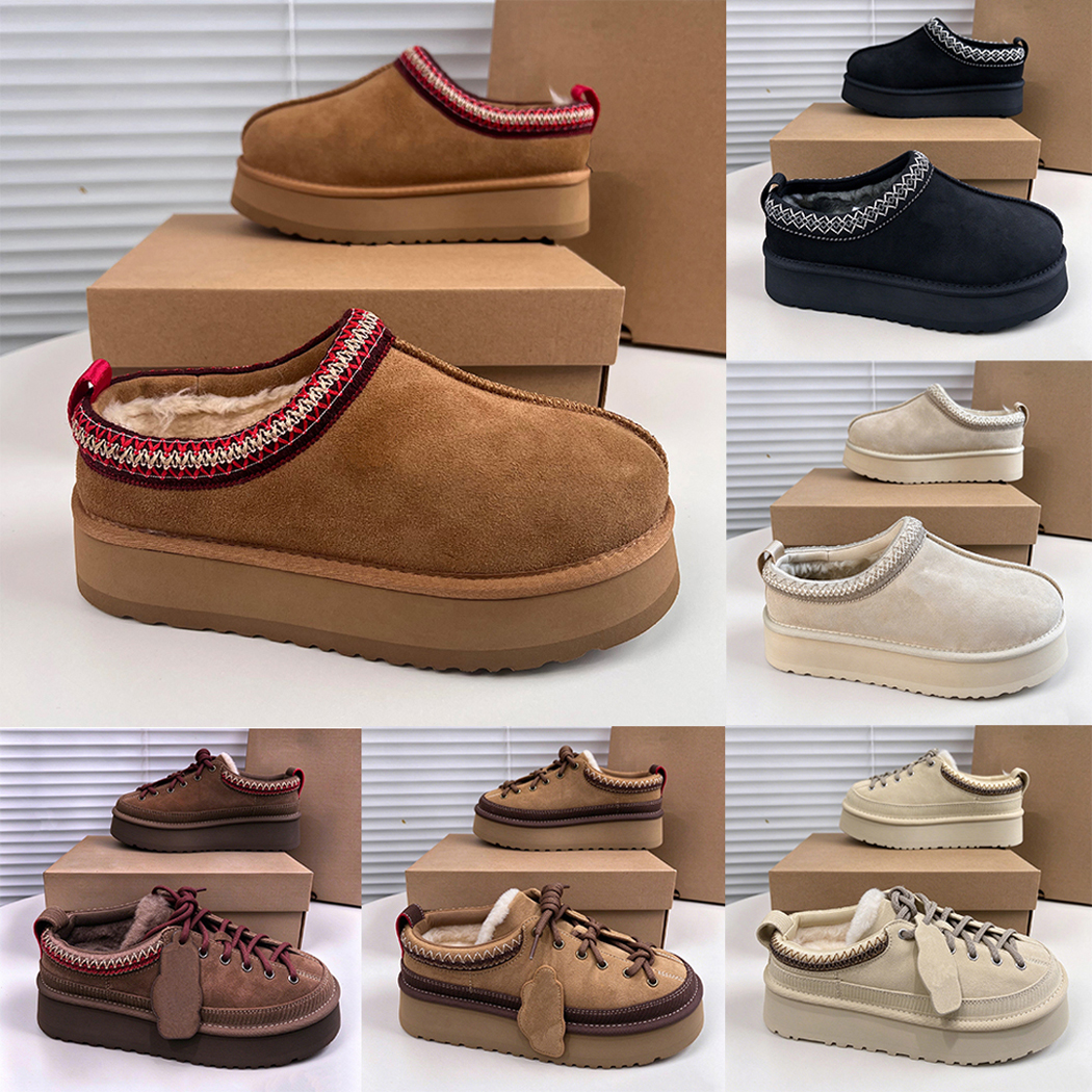 Cookie shoes Heritage Lace-Up Slipper Chaussures pour femmes et chaussures d'hiver en coton pantoufles en daim à talon semi-couvert Doublure pola