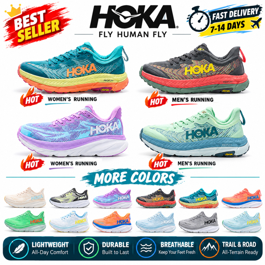 Designer HOKA ONE ONE Mafate Speed 4 Running Shoes Sneakers Trail Running Shoes Men Women Outdoor Sneakers Cushioning Non slip Hiking Shoes Size 36-