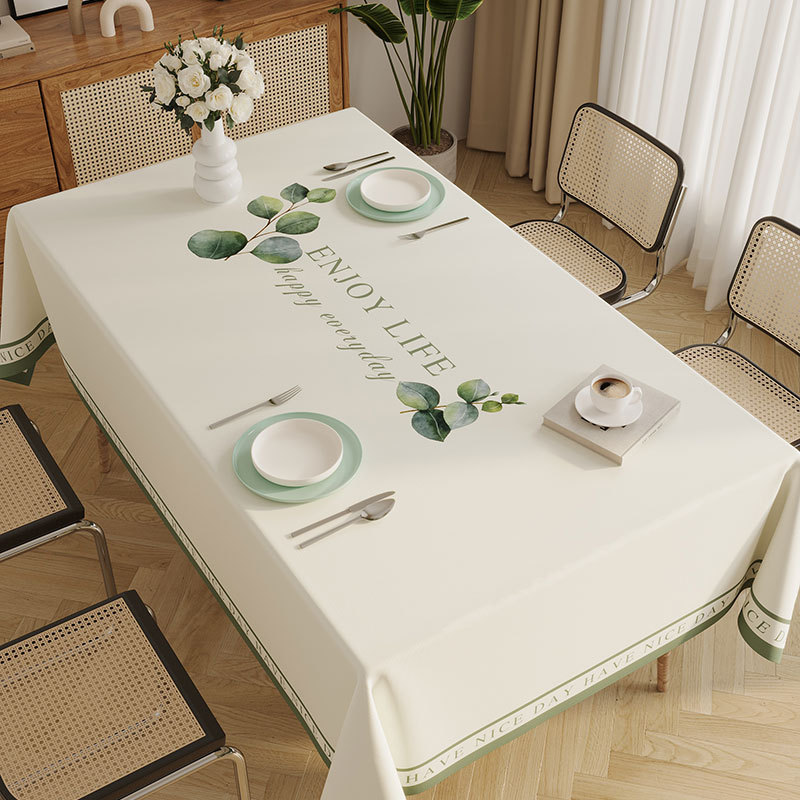 Nappe rectangulaire en PVC personnalisée, Style minimaliste frais, étanche à l'huile et sans entretien, YL-39262