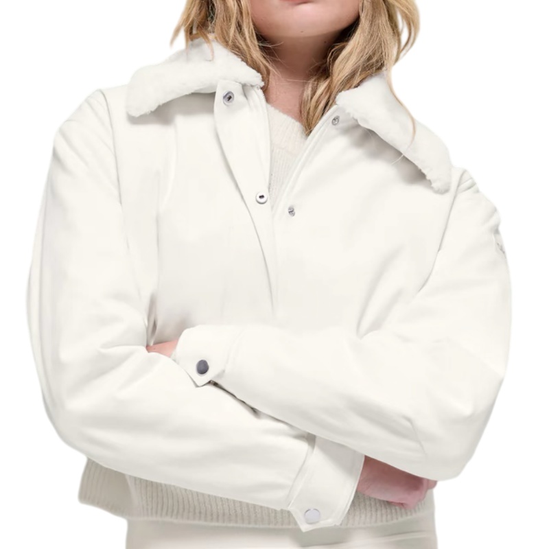 Womens Downtown Sherpa Jacket Foxy Sherpa Jacket Cropped Stand Collar Outdoor Sports Matching 2025 Fall Winter Solid Color Warm Short Outerwear