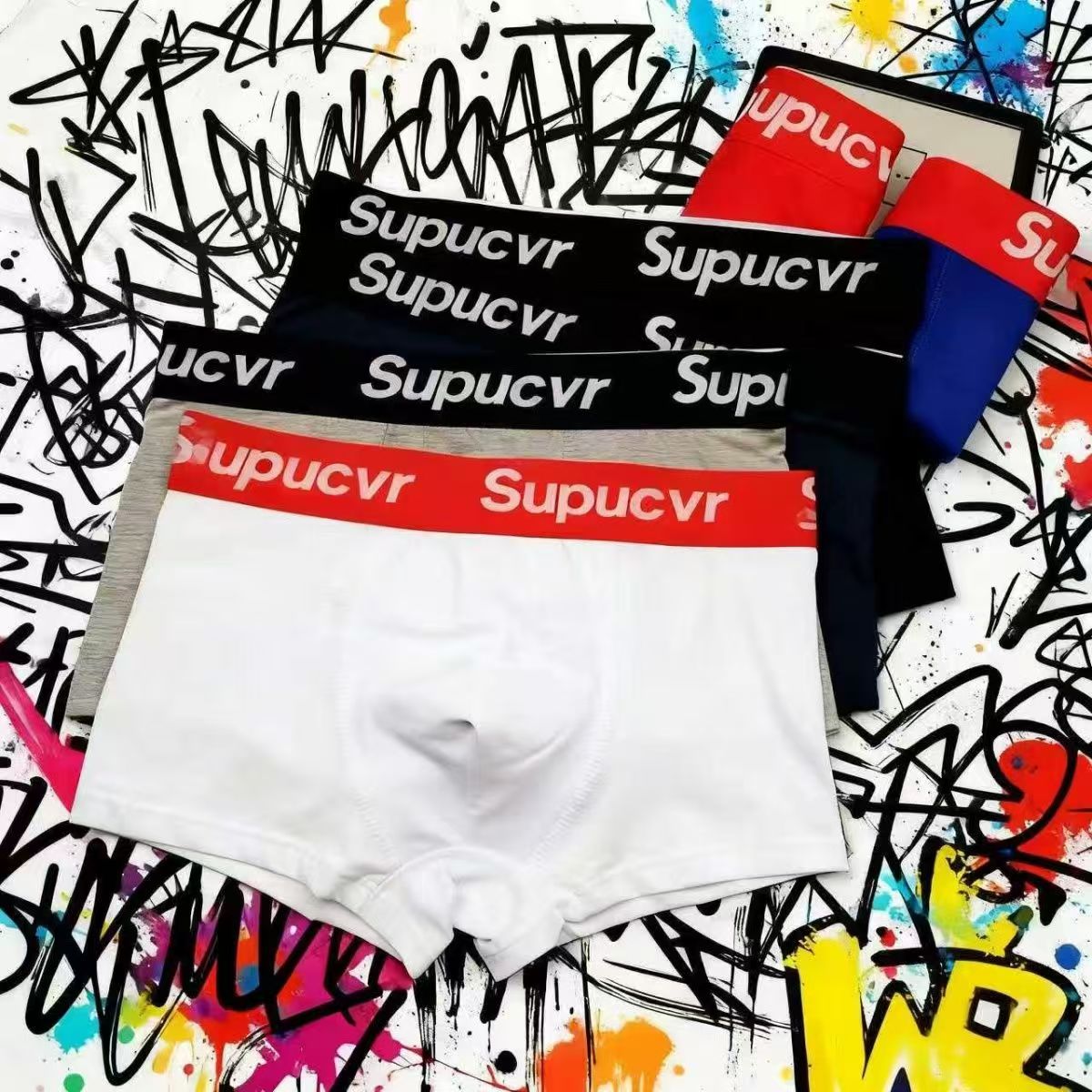 Sup New Designer Men's Straight-Leg Boxer Solid Color Underwear Students Youth Cotton shorts Fashion Men Brand Men's Boxer Shorts