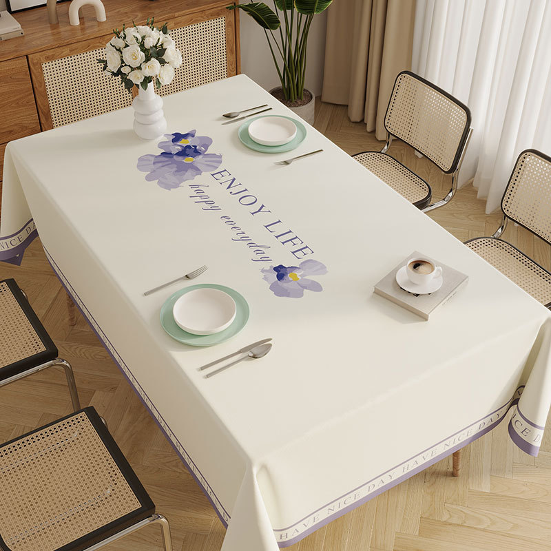 Nappe rectangulaire personnalisée en PVC, Style minimaliste frais, étanche à l'huile et sans entretien, YL-39259