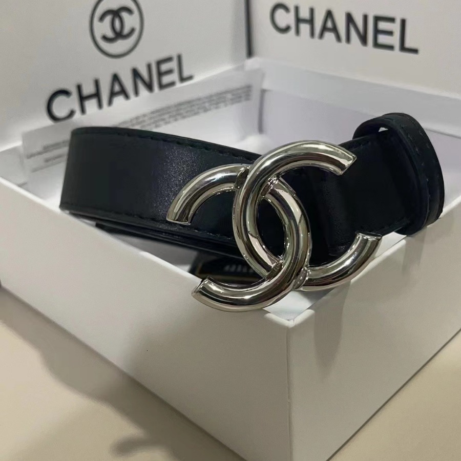 newChaneely Simple jeans casual fashionable versatile smooth buckle trendy women's belt two layer leather High Quality Luxury Charm Denim Belt
