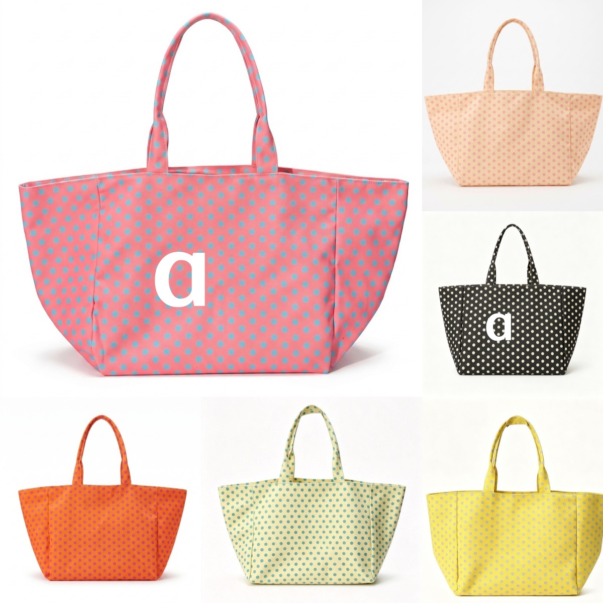 3020AO Women's Large Capacity Canvas Polka Dot Tote Bag Single Shoulder Commuter Bag Charm Bags Stylish Multifunctional Bags