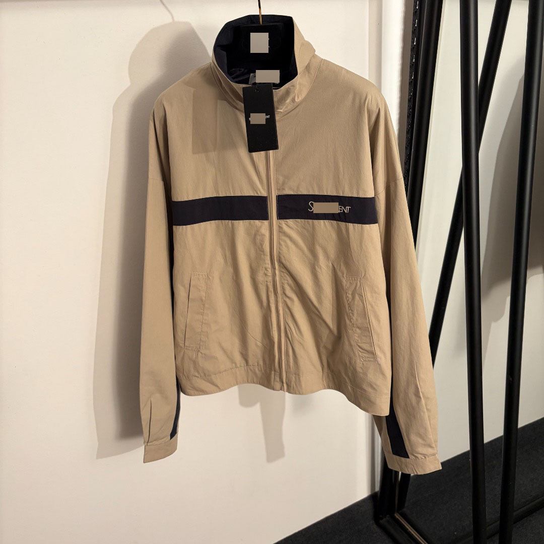 Designer Jackets Women's Letter Embroidered Jacket Stand Collar Long Sleeve Casual Trench Coat for Fall Outerwear