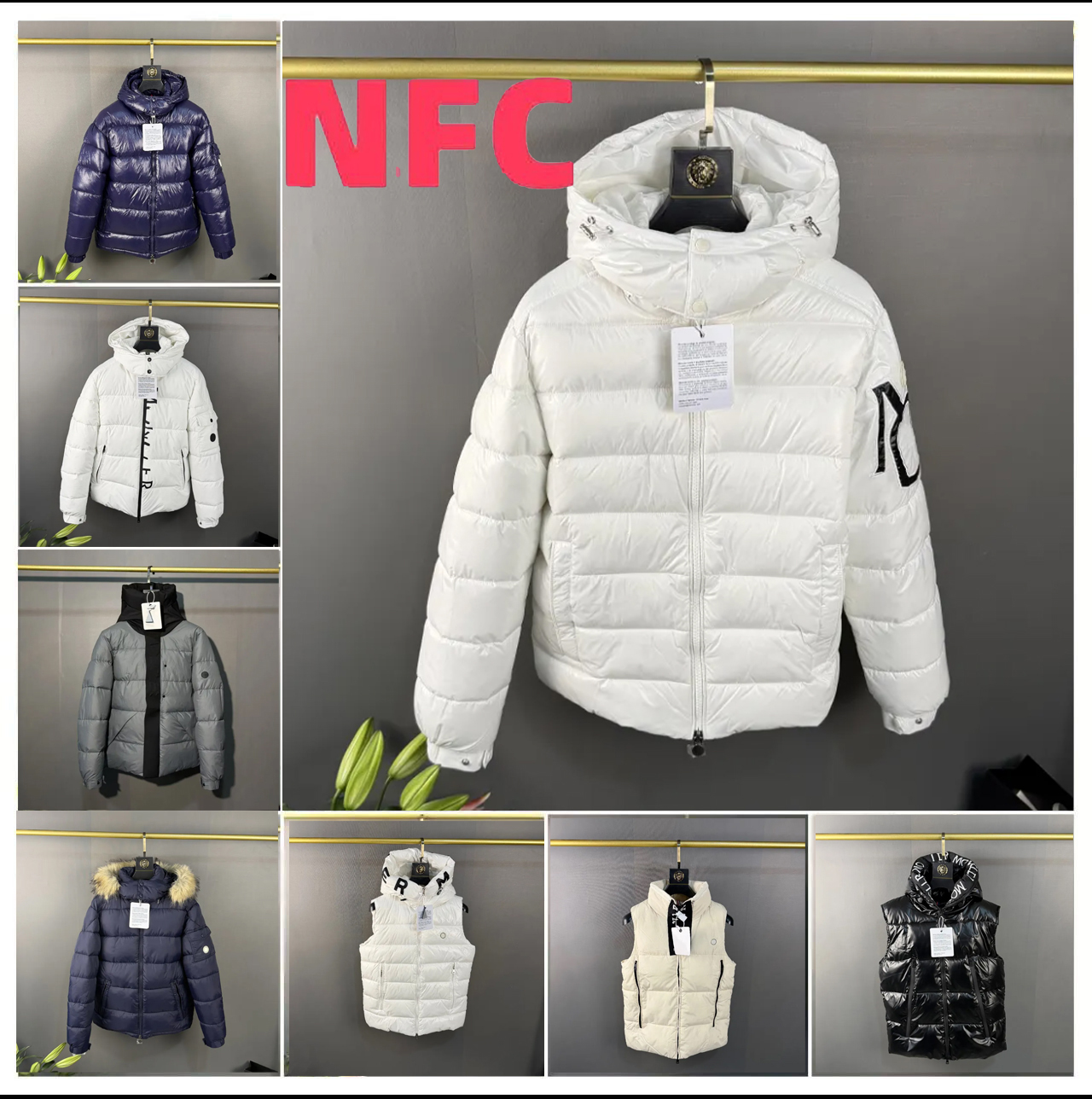 NFC designer doudoune veste d'hiver manteau col veste à glissière pour hommes veste pour hommes de haute qualité taille M-5XL