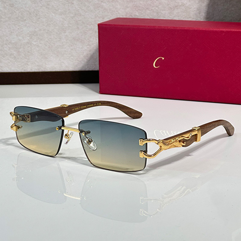 Lunettes de soleil rectangulaires de designer CT0998S Hommes Femmes Mode Personnalité en métal sans cadre Panthere Connect Business Driving Top L